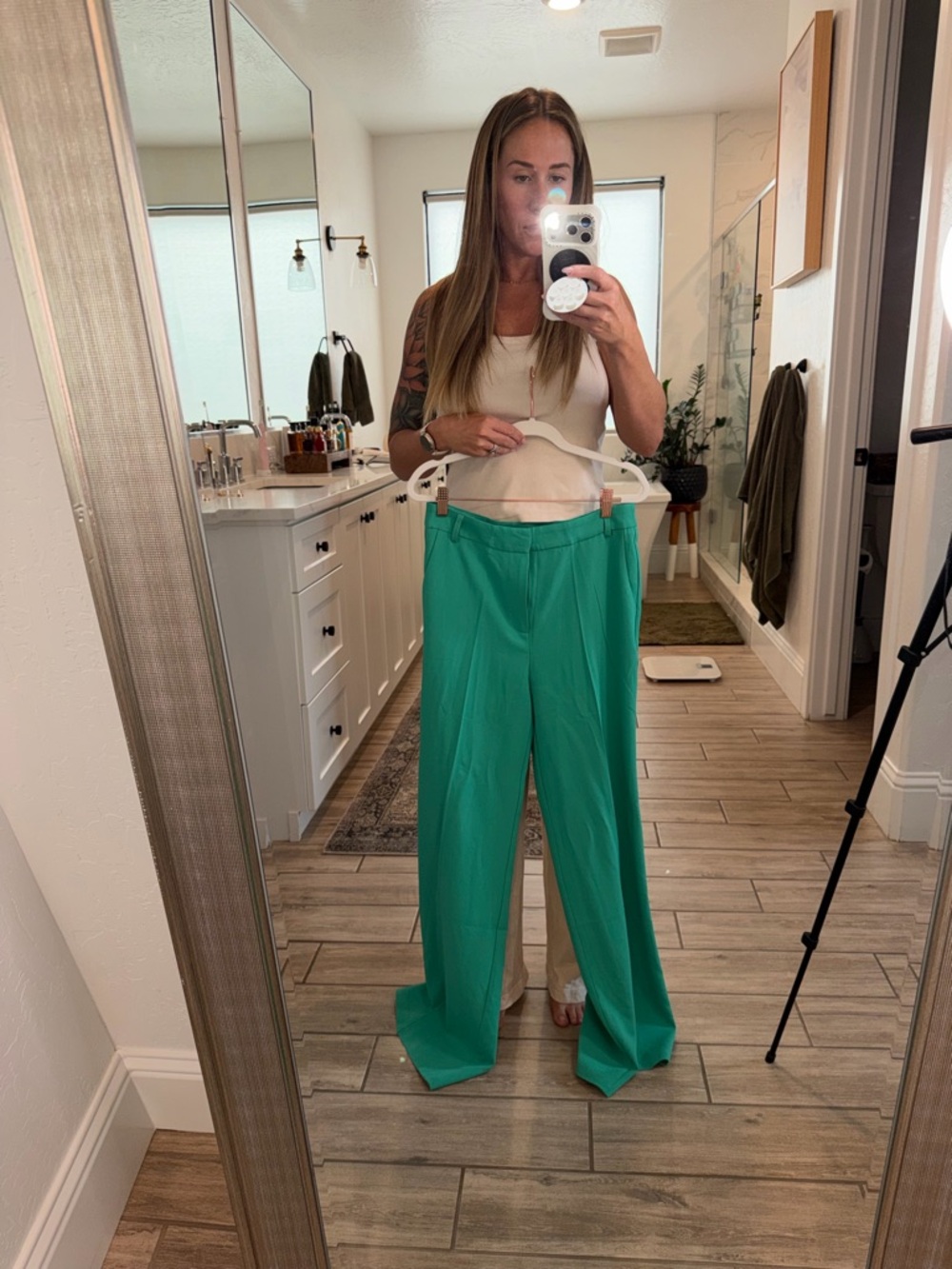 Wide Leg Trousers in Kelly Green